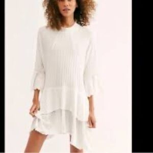 Free People Beach Sweet Rose Tunic ivory XS